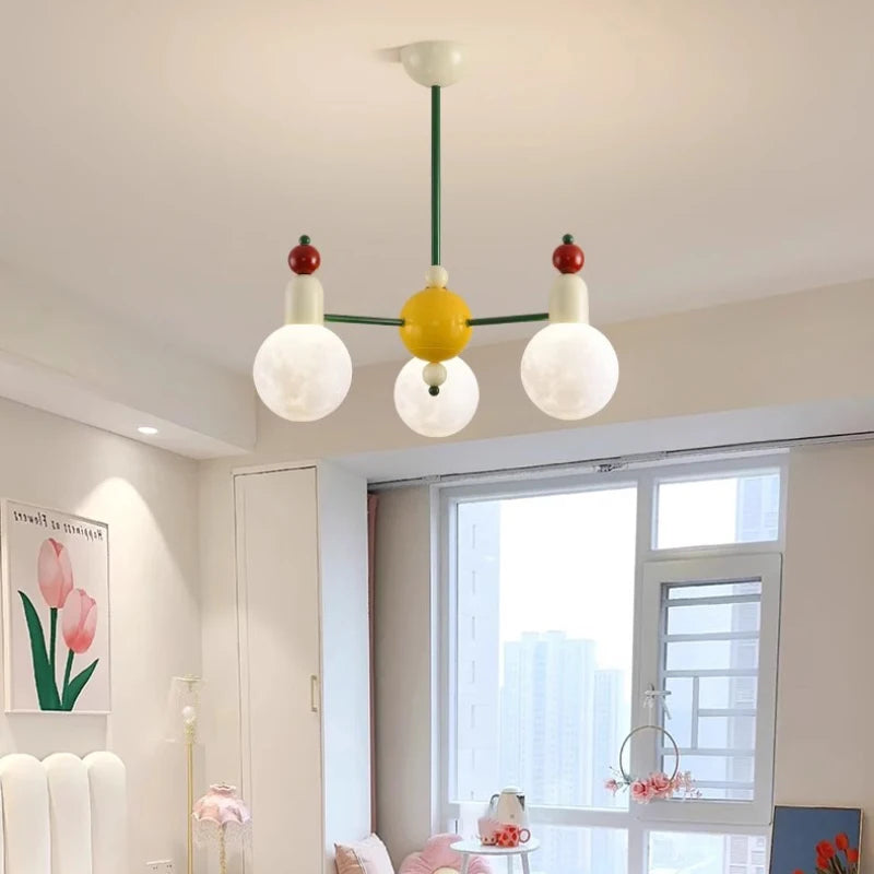 Modern chandelier for children's room nordic design bright and colourful - vue 4 sur 12