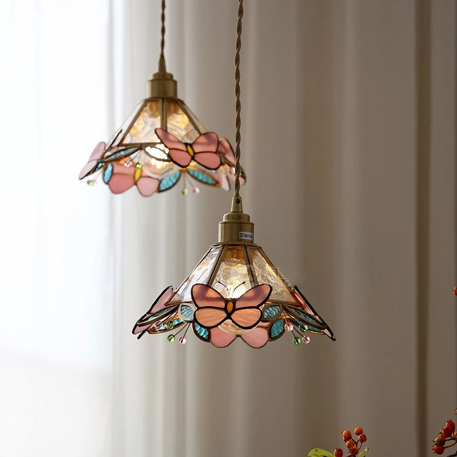 iwhd modern glass copper butterfly LED hand lamp - vue 9 sur 28