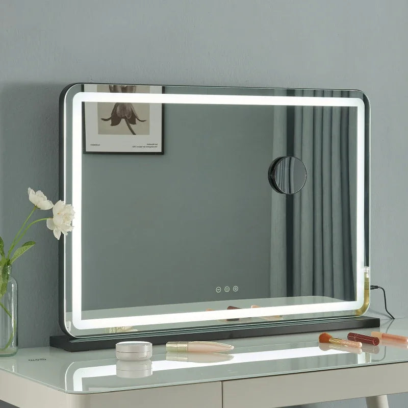 Decorative mirror with 360-degree rotatable high definition light