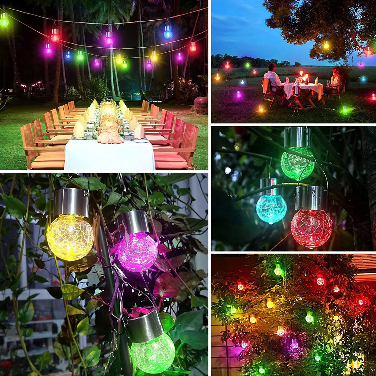Outdoor solar rattan lamp for decorative garden lighting - vue 6 sur 9