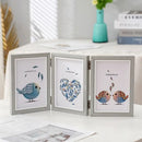 Foldable wooden photo frame for desktop album