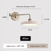 Nordic folding swing arm LED wall light, retractable modern bedside lamp