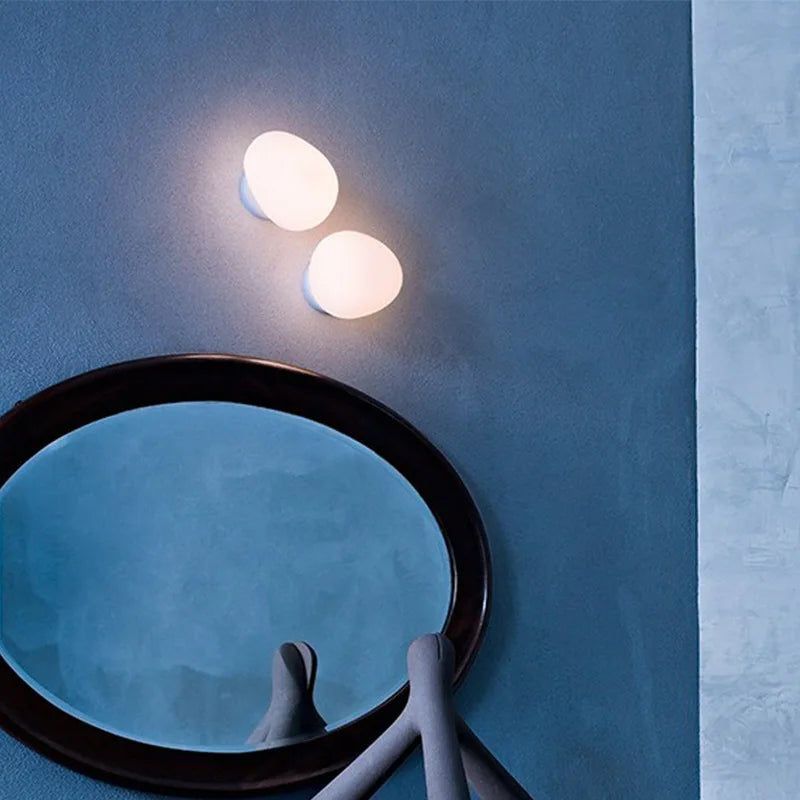 Italian white glass wall light for modern interiors