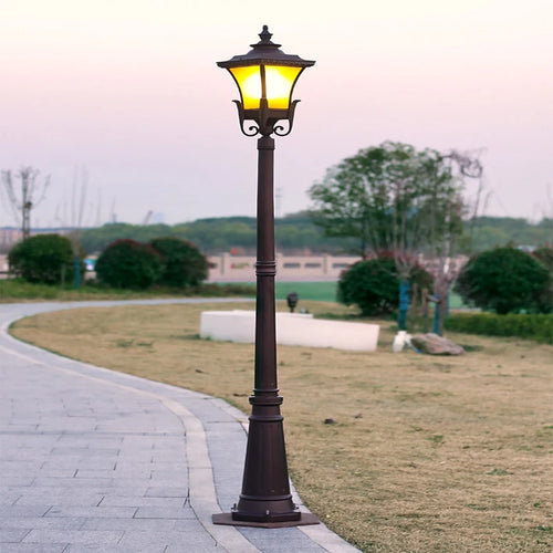 Retro outdoor garden lamp post in rustproof aluminium, waterproof - vue 2 sur 8