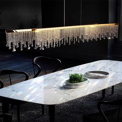 Modern crystal chandelier for elegant interior décor - vue 4 sur 14