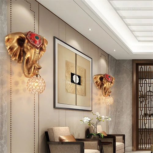 Modern elephant wall light creative LED decoration - vue 3 sur 9
