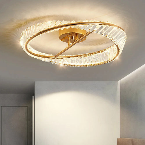 Modern luxury crystal LED ceiling light for indoor decoration - vue 2 sur 9