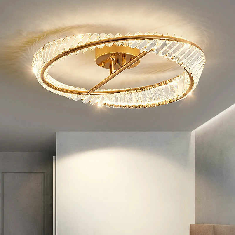 Modern luxury crystal LED ceiling light for indoor decoration