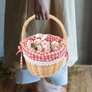 Zerodeko Little Red Riding Hood wicker basket for storage and picnics