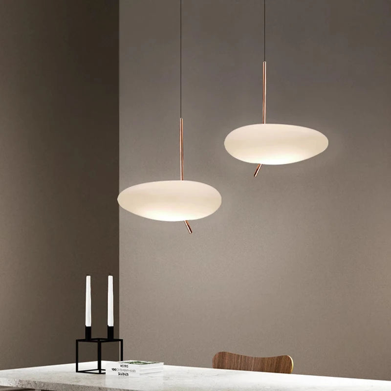 Nordic LED pendant lamp with touch switch and glass pebbles