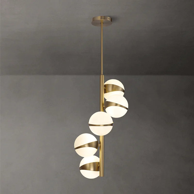 Creative nordic copper ceiling light with molecular magic bean chandelier