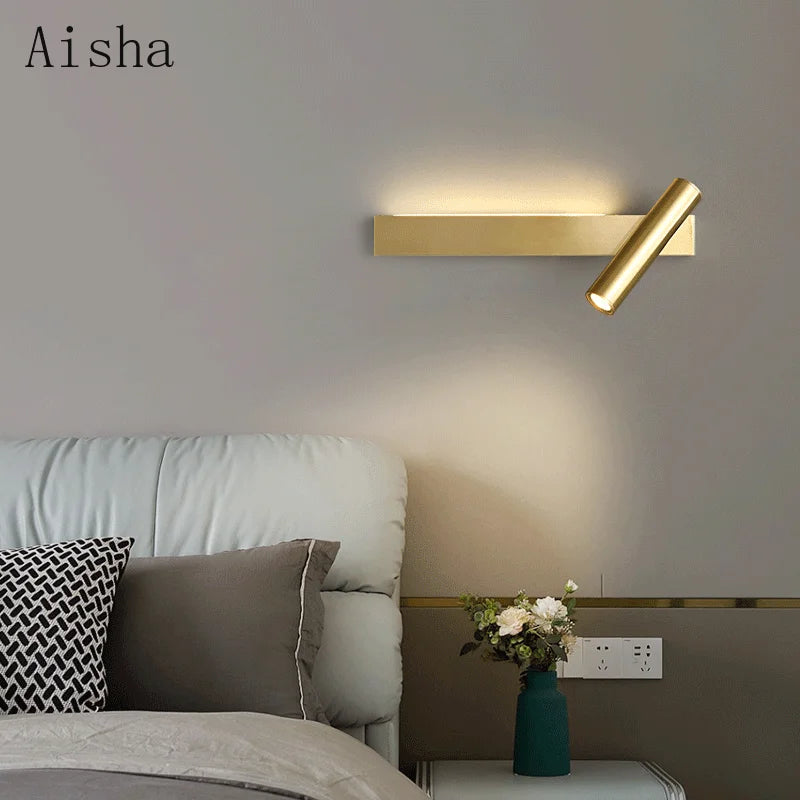 Modern copper wall light with creative LED lamp - vue 4 sur 14