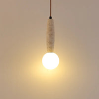 Vintage LED chandelier with natural stone pendant