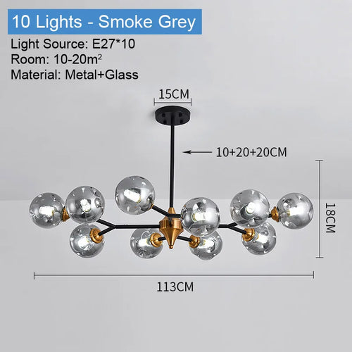 lustre industriel en verre pour intérieur élégant et moderne - vue 12 sur 14