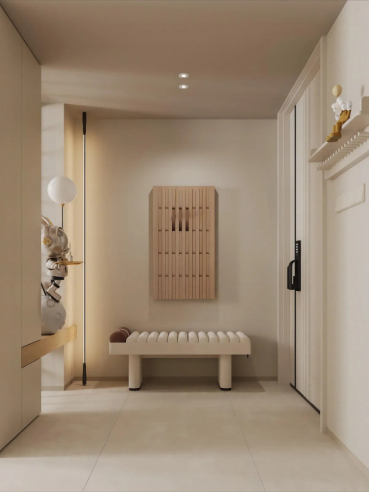 wooden wall coat rack for clothes and keys - vue 6 sur 18