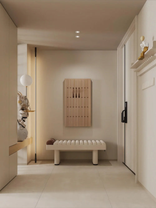 wooden wall coat rack for clothes and keys - vue 7 sur 18