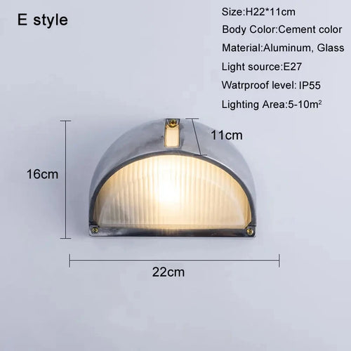 Retro waterproof LED wall light in aluminium for outdoor and indoor use - vue 12 sur 15