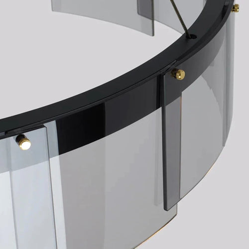 Modern Nordic smoked glass LED pendant chandelier - vue 9 sur 9