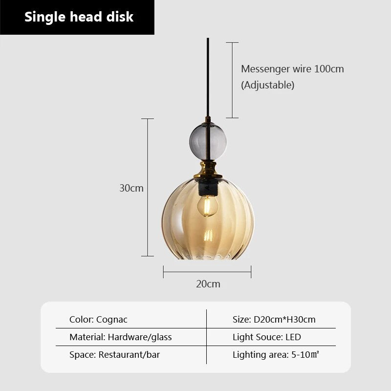 candy glass pendant light home decor - vue 11 sur 14