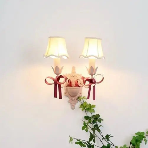 Cute children's chandelier in pastoral style with bow - vue 7 sur 14