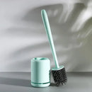 brosse de toilette suspendue en silicone avec manche long et support rapide