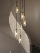 Glass chandelier for decorative indoor suspended lighting