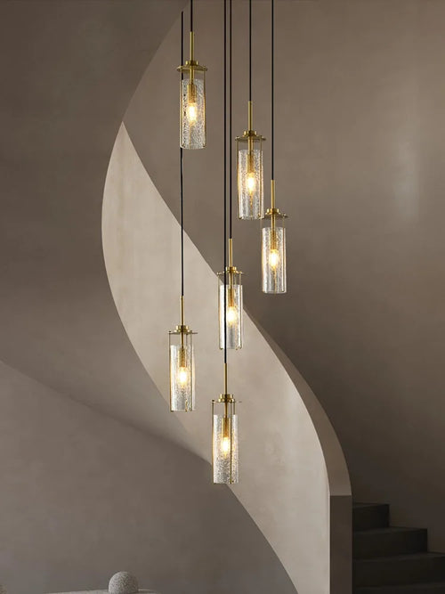 Glass chandelier for decorative indoor suspended lighting - vue 3 sur 15
