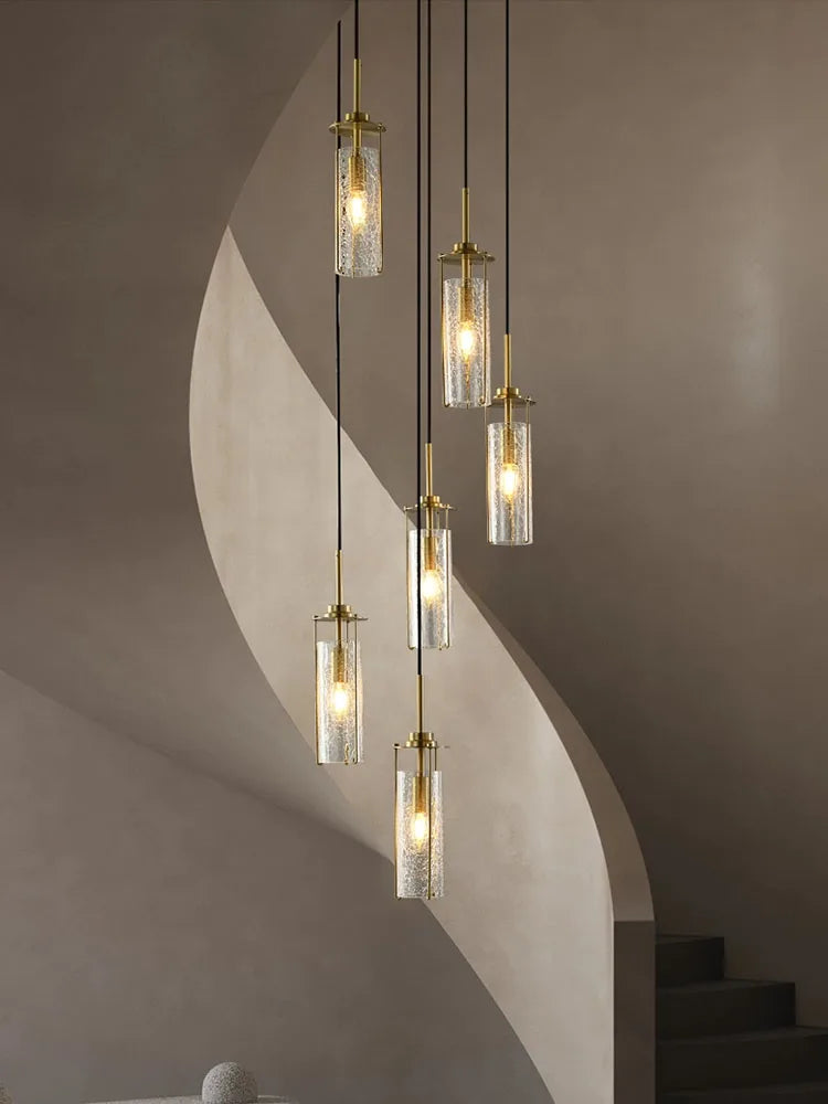 Glass chandelier for decorative indoor suspended lighting