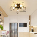 Modern minimalist copper chandelier with star LED shade