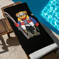 Quick-dry beach towel with bear pattern, lightweight