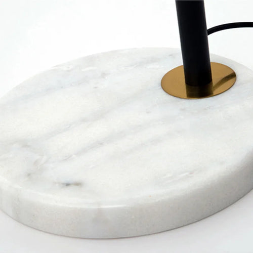 Elegant gold and black floor lamp in metal and glass - vue 6 sur 9