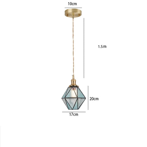 Nordic style stained glass pendant light for industrial lighting - vue 16 sur 18