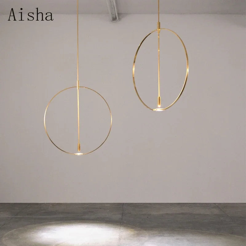 Wrought iron pendant light with decorative nordic ring