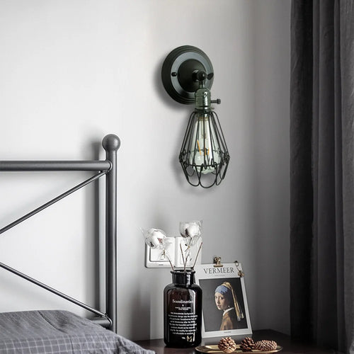 Retro explosion-proof iron wall light for interior decor - vue 9 sur 9