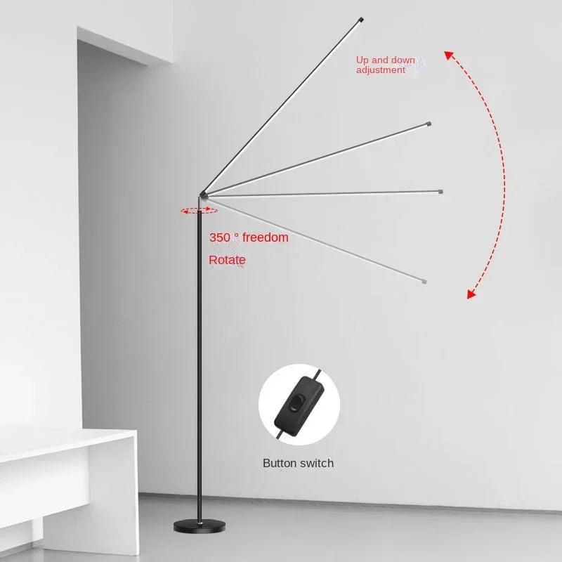 Minimalist super bright LED floor lamp for reading