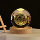 3D crystal ball solar system engraved decorative gift