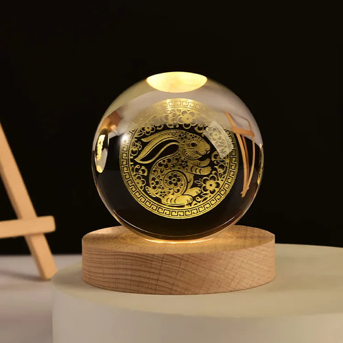 3D crystal ball solar system engraved decorative gift - vue 6 sur 32