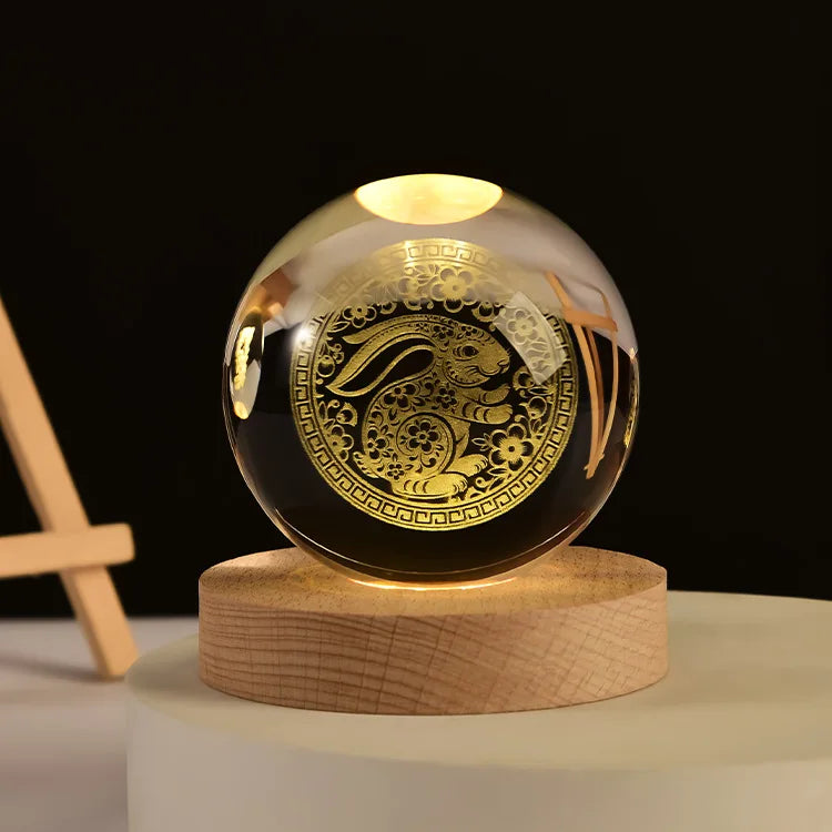 3D crystal ball solar system engraved decorative gift - vue 5 sur 32