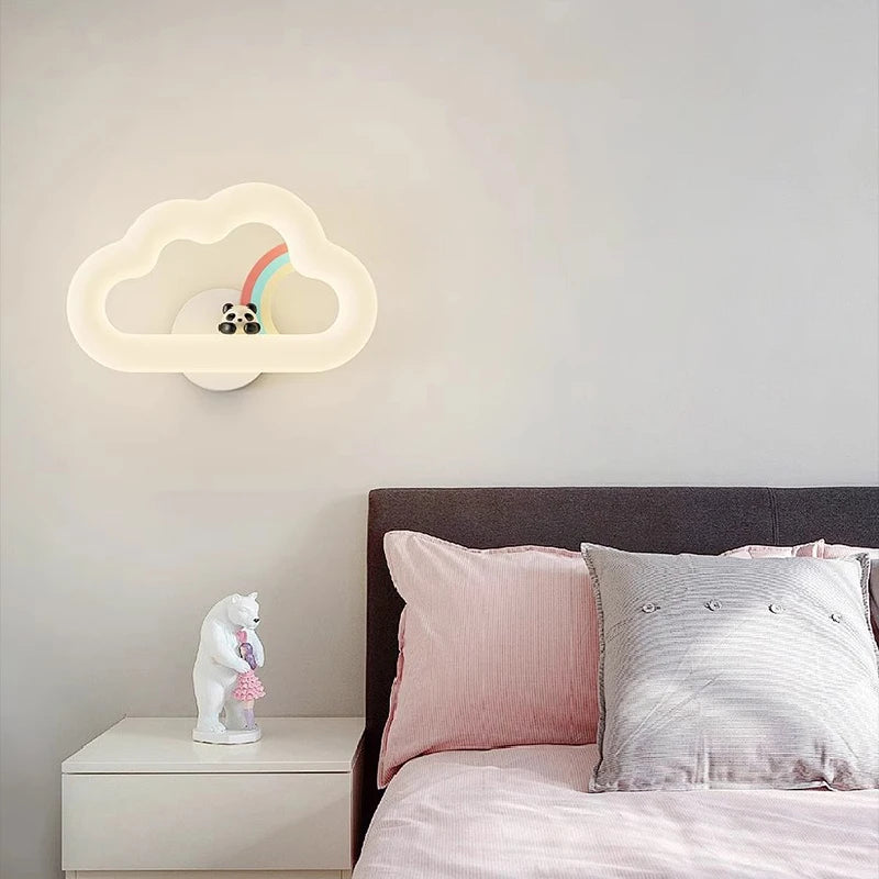Rainbow cloud LED wall light for children's room