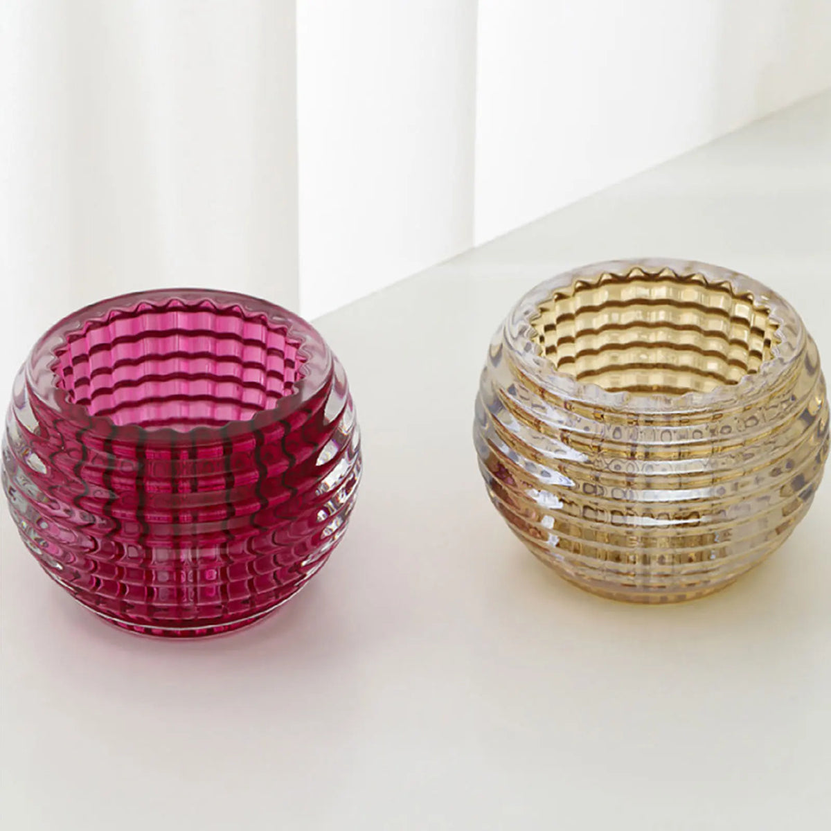 Elegant glass candle holder for weddings and home decor - vue 5 sur 11