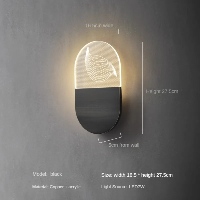 Minimalist copper LED wall light for elegant interiors