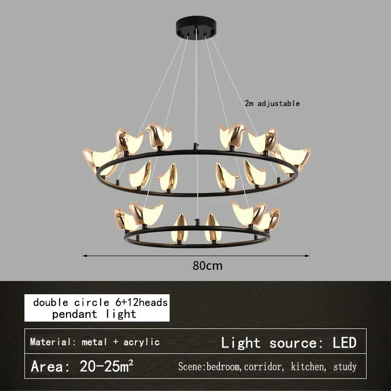 suspension créative en forme d'oiseau pour décoration moderne - vue 8 sur 13