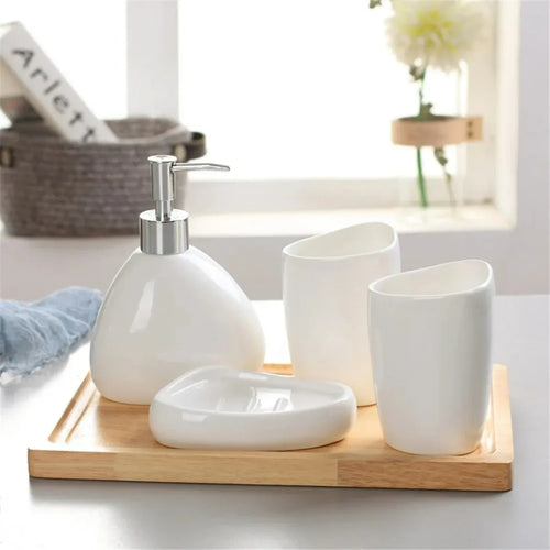 Nordic ceramic soap dispenser for bathroom - vue 4 sur 9
