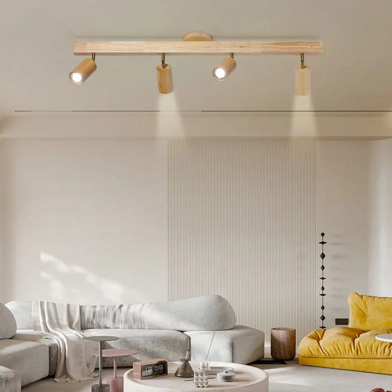 Modern wooden LED ceiling light for elegant interiors