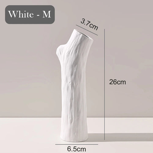 decorative ceramic tree trunk vase for flowers - vue 12 sur 11