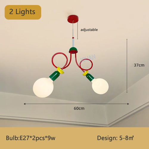 Colourful memphis design chandelier for children's room