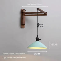 Elegant and functional extendable copper wall light