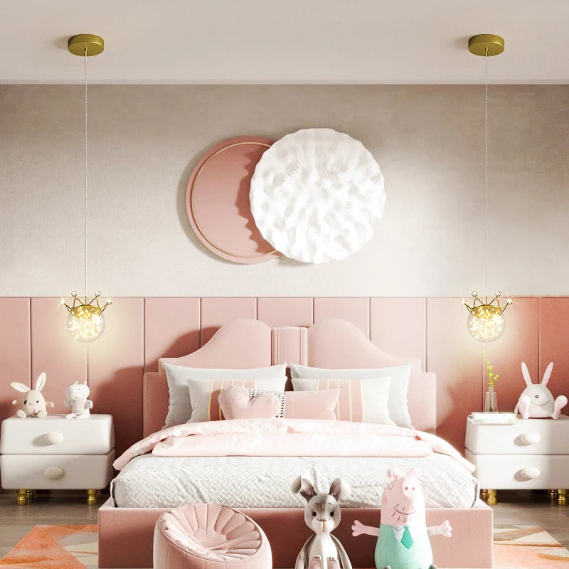 Modern nordic minimalist LED moon pendant light for home decor