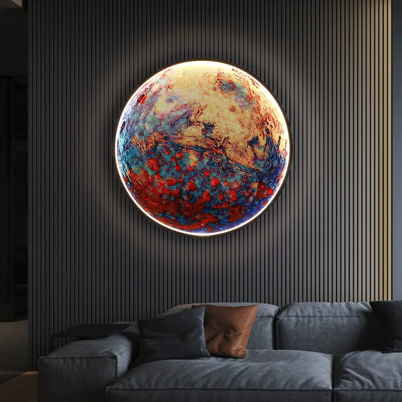 Moon-shaped LED wall light for interior decoration