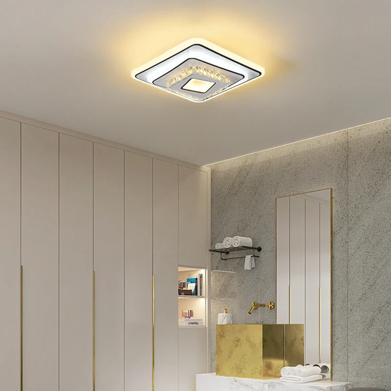 Modern minimalist crystal LED ceiling light